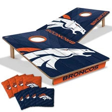 Tailgate Cornhole Boards Denver Broncos 2x3 Foldable Legs Resin Bags