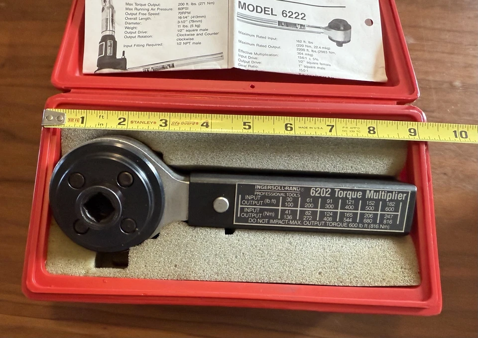 Ingersoll Rand Proto Torque Multiplier Model 6202 1/2" Drive In, 3/4" Drive Out - Image 2 of 4