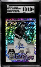 2023 Topps Chrome Jonathan Aranda Black & White Mini-Diamond RC Auto SSP SGC 10