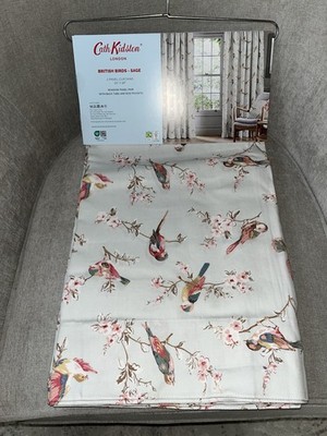 CATH KIDSTON LONDON BRITISH SAGE BIRD DESIGN 2 WINDOW PANEL SET 50 x 96 