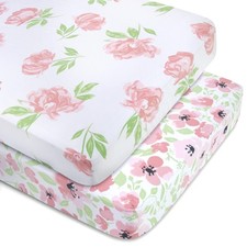 Standard Microfiber Fitted Crib Sheets for Baby Girl, Boy  Neutral, 2 Pack -...