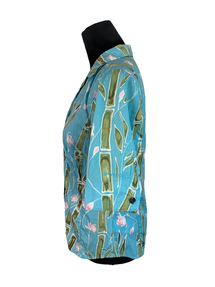 Camisa Hawaiana Columbia River Resort Bambú Floral Para Mujer Talla S Foto 3 de 4