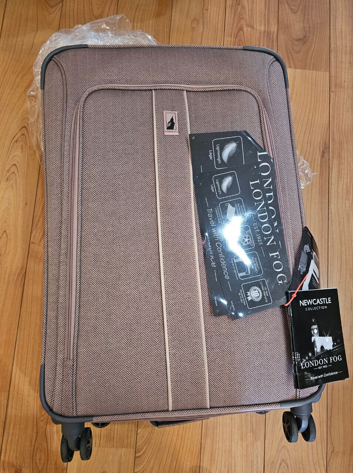 LONDON FOG Newcastle Softside Expandable Spinner Luggage, Rose Charcoal