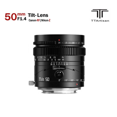 TTartisan 50mm F1.4 Tilt-Objektiv Volle Rahmen Objektiv für Canon Nikon