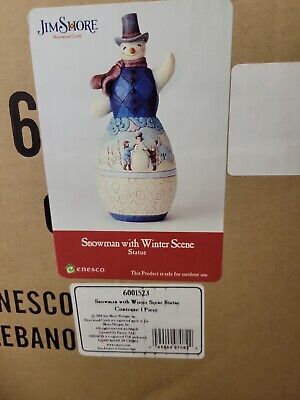 Jim Shore Snowman With Winter Scene Christmas Statue Jim Shore Snowman With Winter Scene Christmas Statue