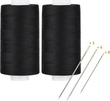 Simthread All Purpose Thread Polyester 400 Yards 2 Black 