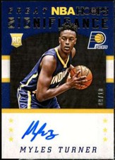 Myles Turner Rookie Card 2015-16 Hoops Great SIGnificance Gold #72 