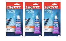 1oz LOCTITE Vinyl Fabric Plastic Flexible Clear Adhesive Leather Canvas Glue 3PK
