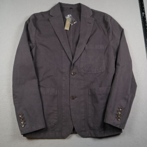 J. Blazer Traje Chino Chaqueta Hombre 38 Gris Crew Garment Teñido Algodón-Lino - Imagen 2 de 16