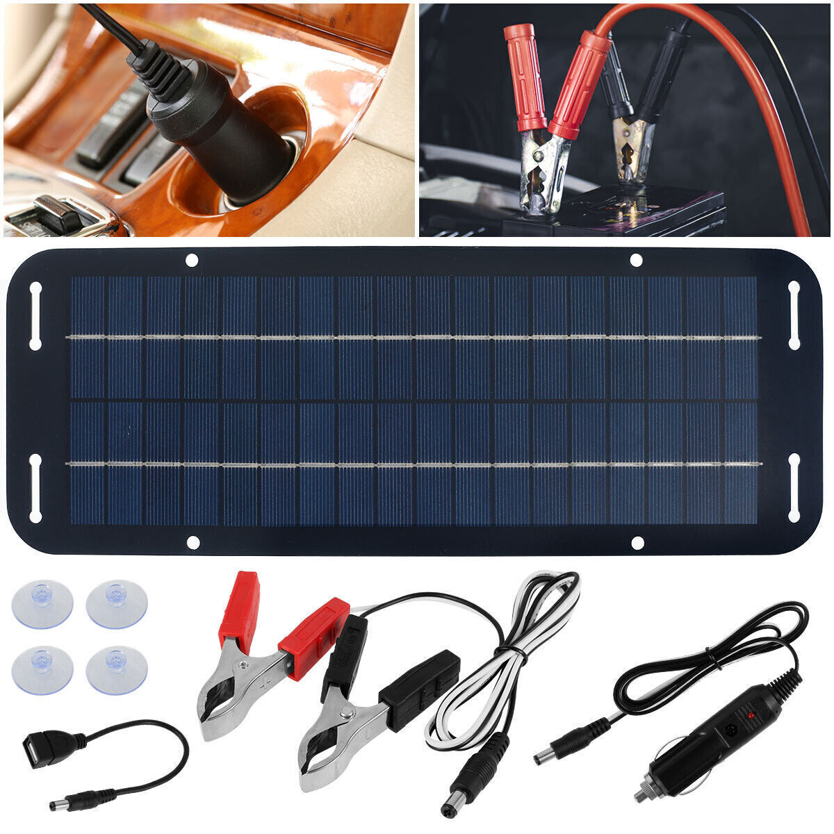30 Watts Solar Panel Kit 12V Trickle Battery Charger Maintai