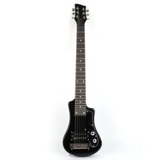 Portable Black 6 strings Electric Guitar mini travel kid with gig bag strap