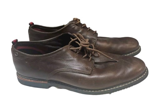 Timberland Brook Park Leather Loafers Mens Sz 10 Dark Brown Lace Up Oxford Shoes - Picture 2 of 10