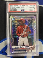 Jeremy De La Rosa 2021 Bowman Chrome Mega Refractor BCP25 PSA 10