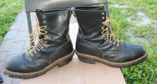 redwing logger boots black