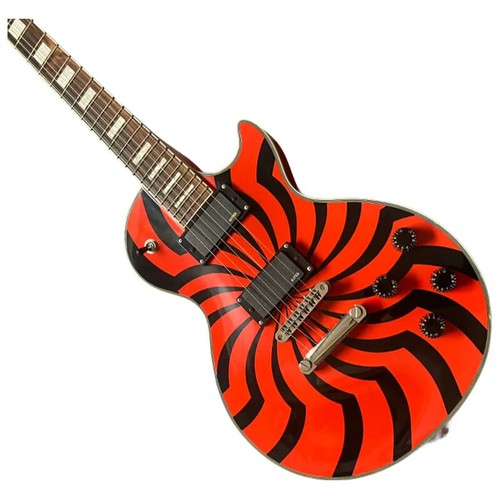 Factory Custom Orange Lp BFG Electric Guitar Zakk Wylde Black Buzzsaw Bullseye - Picture 7 of 7