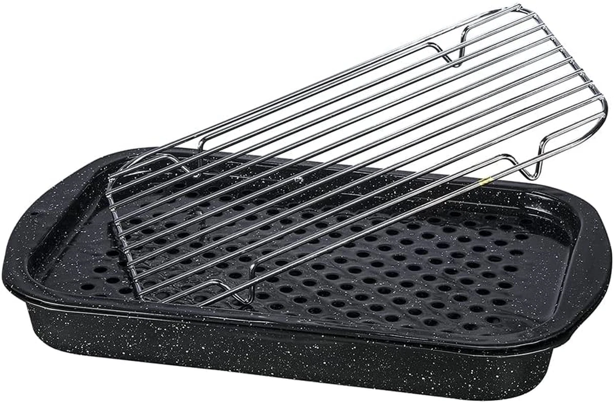 Baking Broiler Grill Rack Roasting Drip Pan Tray Set Bbq Oven