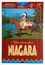 Scenic Pop Canada Niagara Falls Mechanical Novelty Postcard 3D Plains Indian UNP