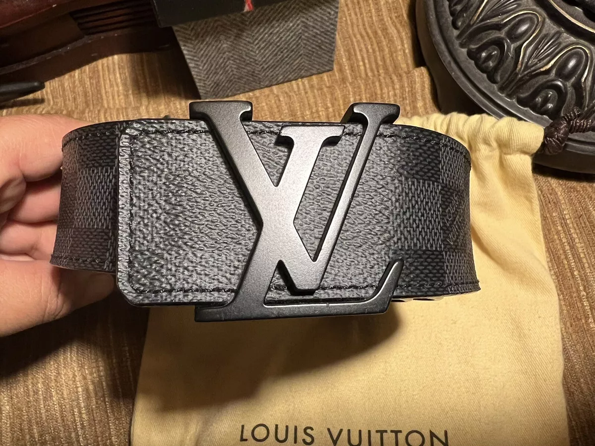 Louis Vuitton Damier Graphite Canvas LV Initials Belt Size 90/36