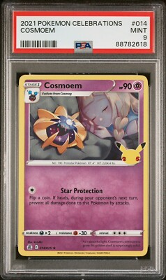 2021 Cosmoem Pokémon: Celebrations 014/025 Holo Rare - PSA 9 Mint