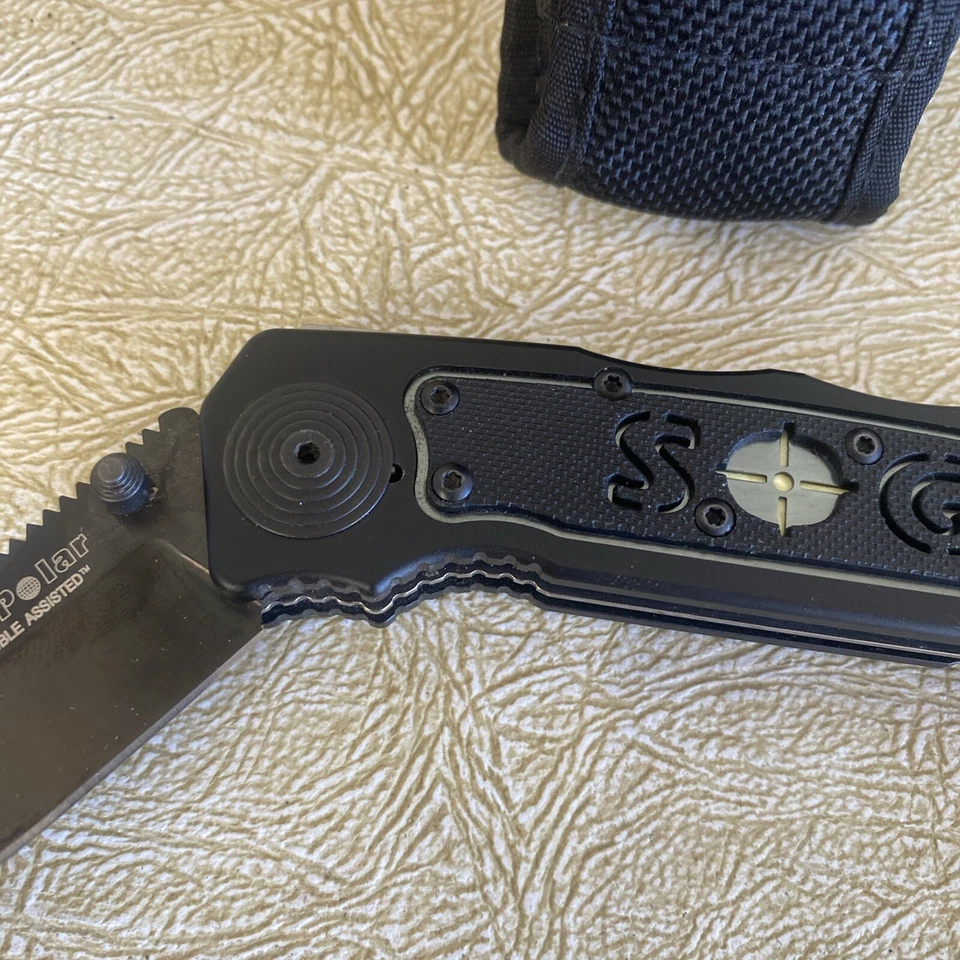 SOG Bi-Polar Knife TiNi Blade USA With Cutter - Image 3 of 4