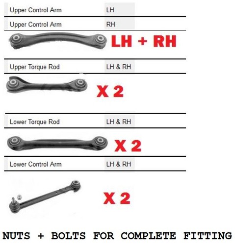 KIT BRAZOS SUSPENSIÓN TRASERA MERCEDES BENZ 190E 2.0 1985-1993 - Imagen 2 de 7