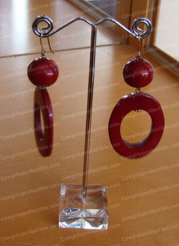 Global & Vine, OSM Collection - Plum, Red, Teal Blue OVAL Earring - Picture 9 of 10