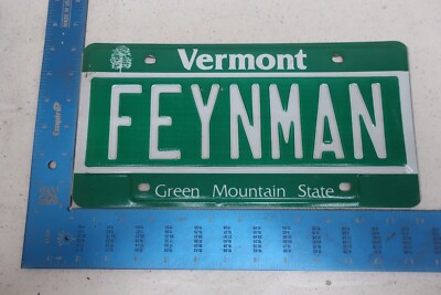 Vermont VT License Plate Tag Vanity Learning Technique FEYNMAN #1