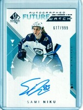 2018-19 SP Authentic #178 Sami Niku RC AUTO /999 - Winnipeg Jets