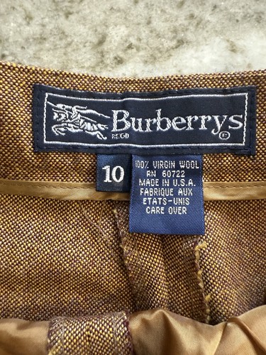 Pantalones de vestir plisados de lana virgen marrón Burberrys para mujer - talla 10 - Imagen 5 de 6