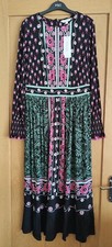 M&S Per Una Floral Midaxi Waisted Dress UK 6/10/12/14/18/22 Reg