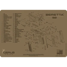 For Beretta 92 Armorers Cleaning Bench Mat Cerus Gear FDE PREMIUM Made In USA 