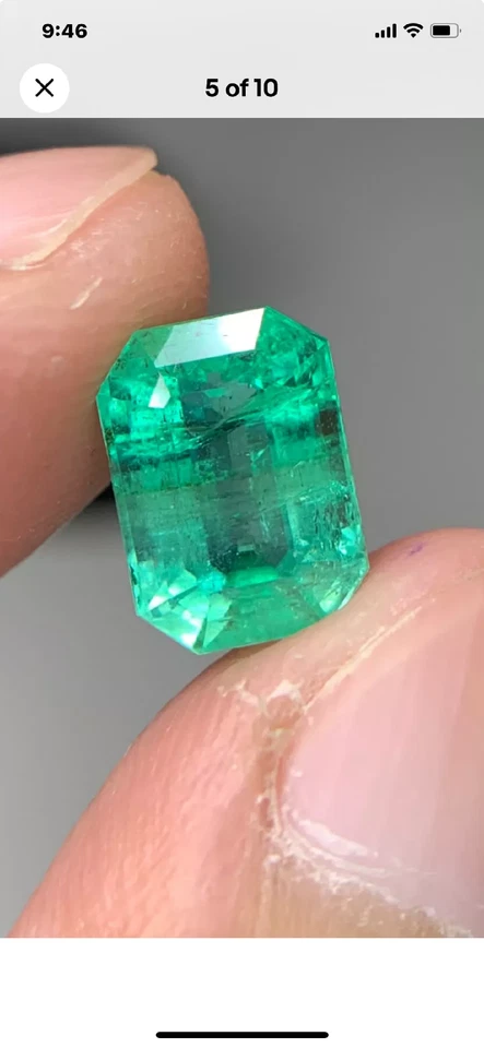 Amazing Rare Natural Vivid Green 3.52 Ct Panjshir Emerald  below wholesale/fmv  - Image 3 of 4