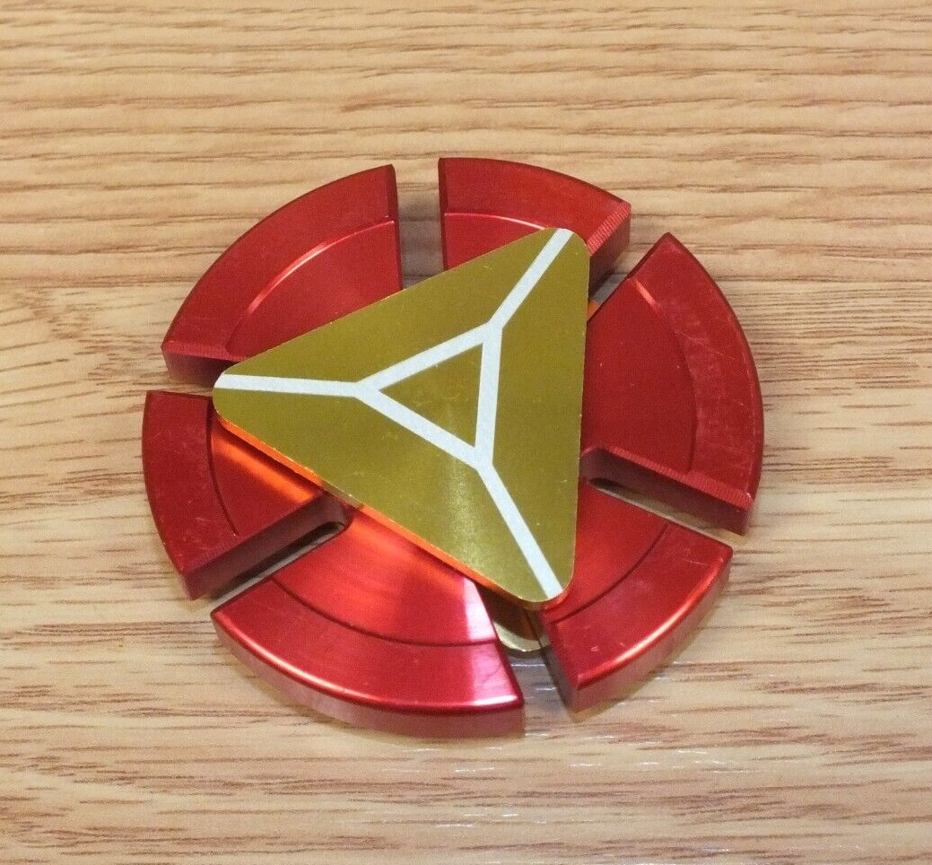 Red & Gold Tone Iron Man Marvel Themed Metal Fidget Spinner Toy in