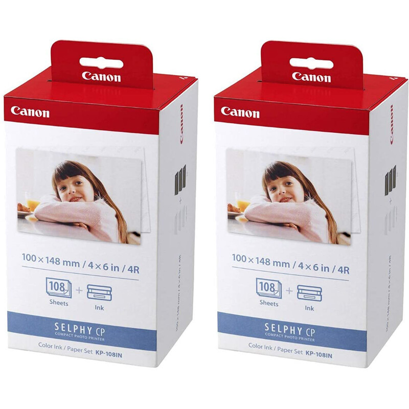 2 Canon SELPHY CP1500 CP1300 CP1200 4x6 Color Ink/Paper Set 2 Canon SELPHY CP1500 CP1300 CP1200 4x6 Color Ink/Paper Set