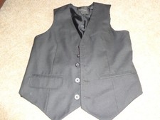 men's black lined dressy formal vest Mark Anthony size M 5 button VGUC