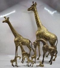 Lot of 8 Vintage Brass Giraffe Statues/Figures 22