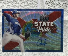 2021 Leaf Metal State Pride Blue Wave Refractor 12/20 Andrew Painter AUTO