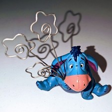 Vtg Disney Eeyore 3 Clip Picture Photo Holder Frame Winnie The Pooh Flowers