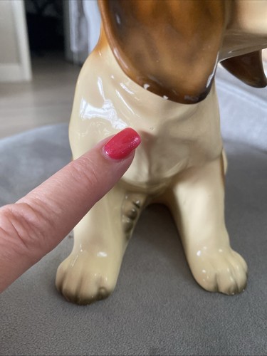 VINTAGE SITTING BEAGLE PUPPY DOG Figurine 7”x7” BROWN AND TAN PREOWNED - Picture 11 of 12