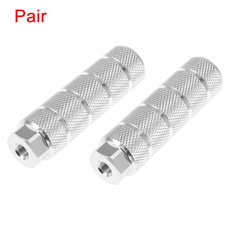 Pair 100x28mm Stripe Cylinder Axle Foot Pegs for BMX MTB Bike Fit 3/8 Inch Axles