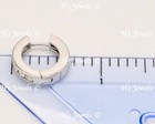 14k Solid White Gold Natural Diamond  huggie hoop earring  1.00  channel set — photo 8