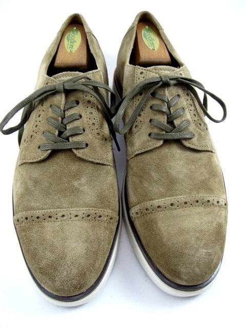 SAOLA NUOVO Allen Edmonds "CALEB" Uomo IBRIDO STRINGATO Derby 9.5 D Marrone Scamosciato (527N)