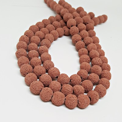 NELLYS Lava Strang terracotta Ø12-14mm  Perlen Edelsteine Strang  