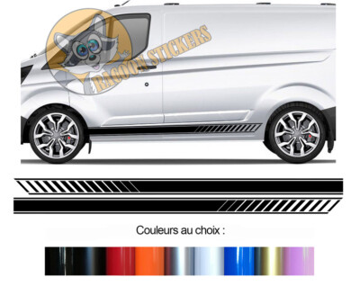 2 UNTERE STREIFEN FÜR FORD TRANSIT CUSTOM VAN STICKER BD599N-53