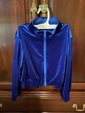 Weissman blue velvet zip jacket large child dance costume Hip Hop Jazz