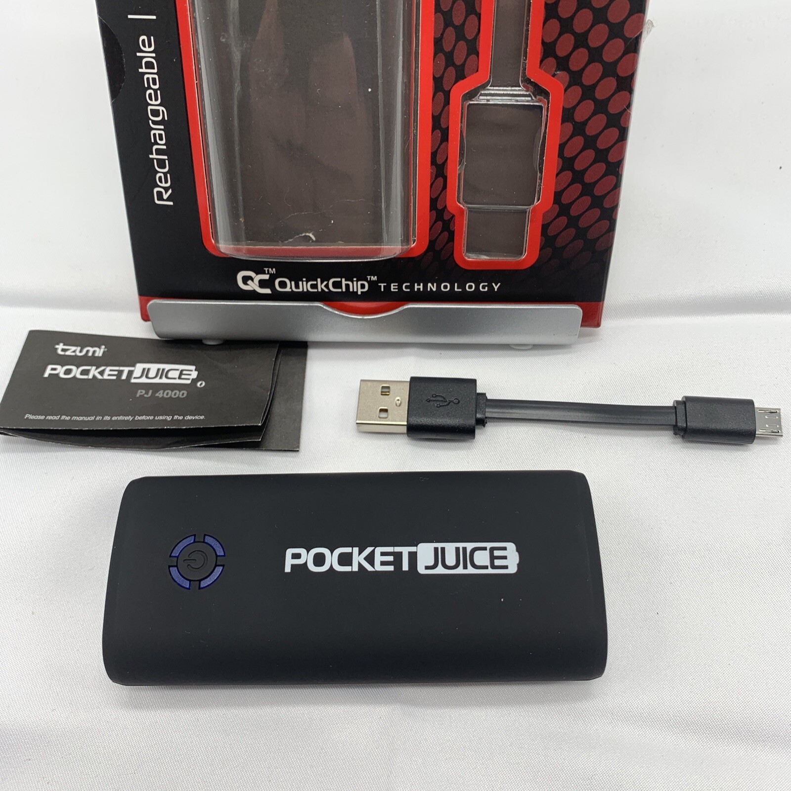 Tzumi Pocket Juice 4000 mAh 5V Safe Fast Mini Portable USB Phone