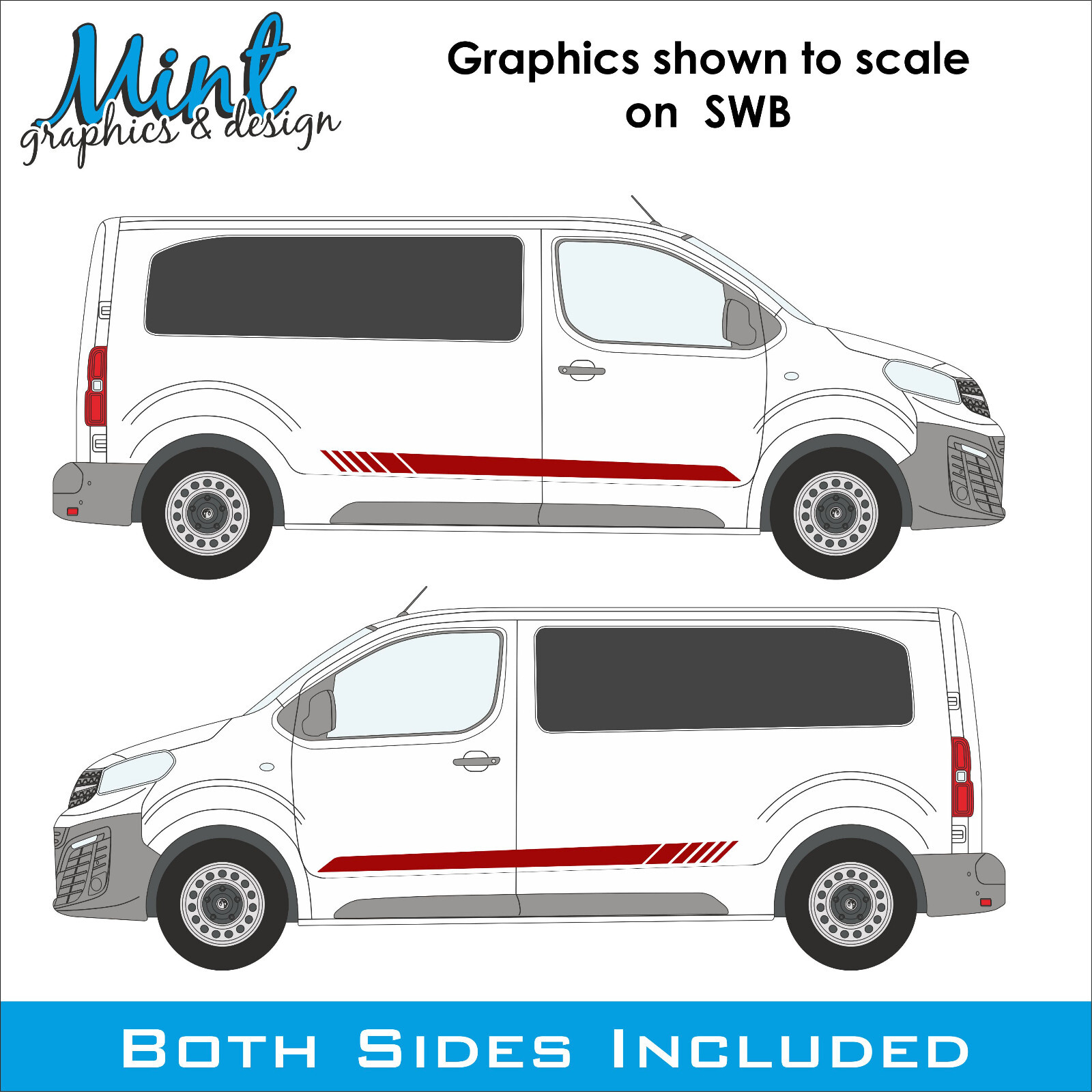 Vauxhall Vivaro SWB / LWB Stripes Decals Sticker Van Graphics FREE P&P 445 thumbnail 3