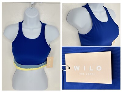 Wilo The Label NWT Cobalt Blue Contra Sports Bra Size Small Yoga Gym Athleisure