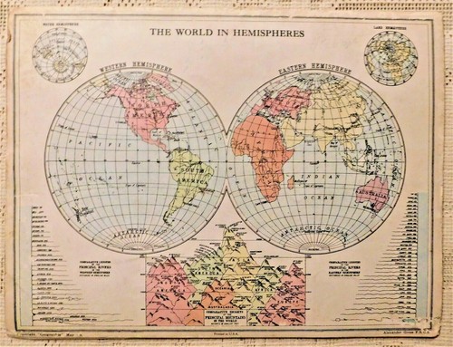 VINTAGE WWII ERA - THE FAMOUS WORLD ATLAS - ALEXANDER GROSS GEOGRAPHIA MAP CO. - Picture 10 of 10