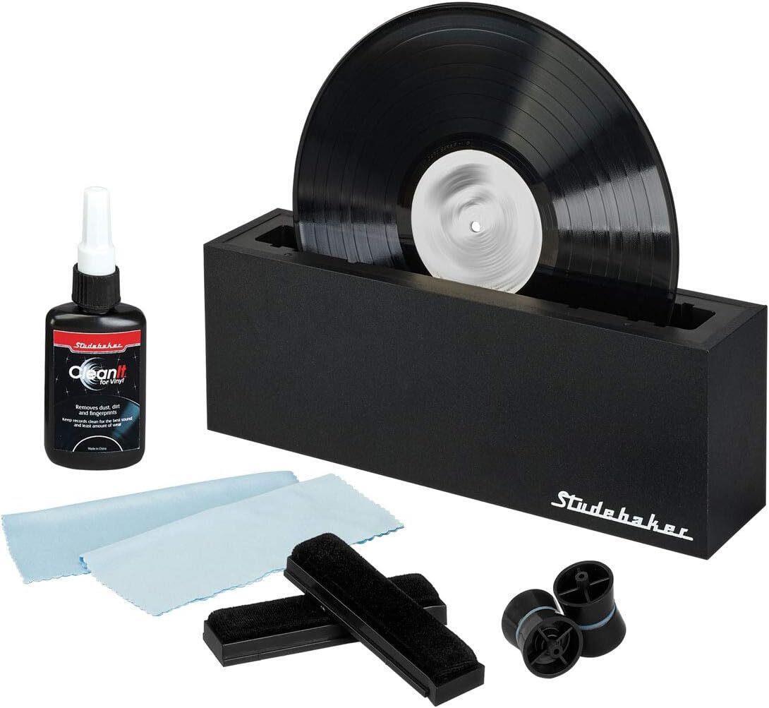 Studebaker Vinyl Record Cleaning System with Cleaning Solution and Soft Pads